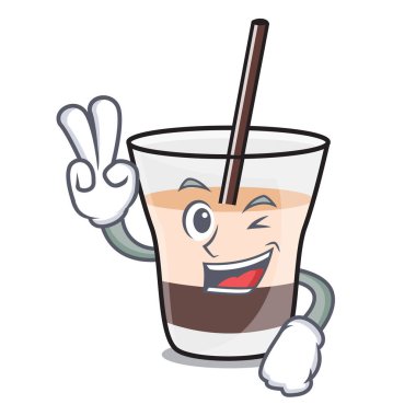 İki parmak Beyaz Rus karakter karikatür