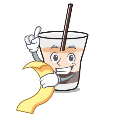 Menü Beyaz Rus maskot karikatür ile