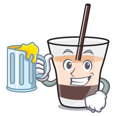 Suyu Beyaz Rus maskot karikatür ile