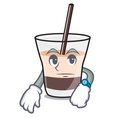 Beyaz Rus maskot karikatür bekliyor