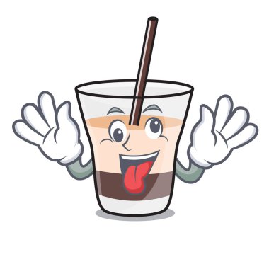 Deli beyaz Rus maskot çizgi film