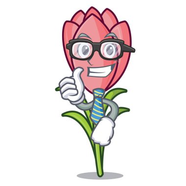 İşadamı çiğdem çiçek karakter karikatür