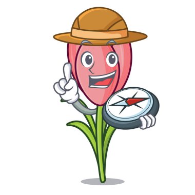 Explorer çiğdem çiçek maskot çizgi film