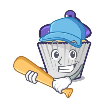 İskambil beyzbol yaban mersinli kek karakter karikatür