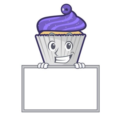 Yönetim Kurulu yaban mersinli kek karakter karikatür ile sırıtarak