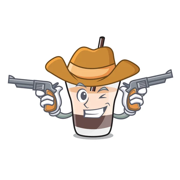 Cowboy branco russo personagem cartoon — Vetor de Stock