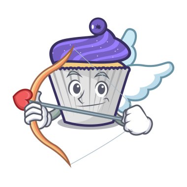 Aşk tanrısı yaban mersinli kek karakter karikatür