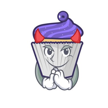 Şeytan yaban mersinli kek maskot çizgi film