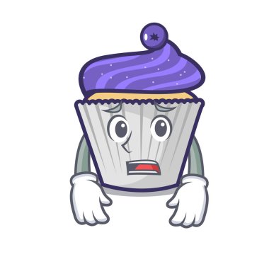 Korkarım yaban mersinli kek maskot çizgi film