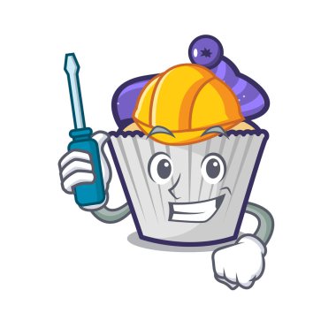 Otomotiv yaban mersinli kek maskot çizgi film