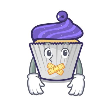 Sessiz yaban mersinli kek maskot çizgi film