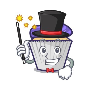 Sihirbaz yaban mersinli kek maskot çizgi film