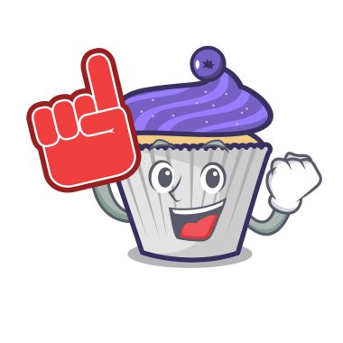 Köpük parmak yaban mersinli kek maskot çizgi film