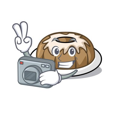 Fotoğrafçı kek maskot çizgi film