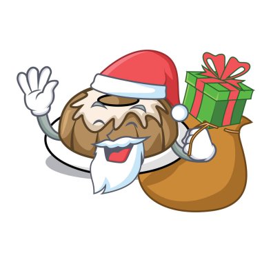 Noel Baba hediye kek maskot karikatür ile