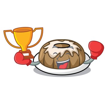 Boks şampiyonu kek maskot çizgi film