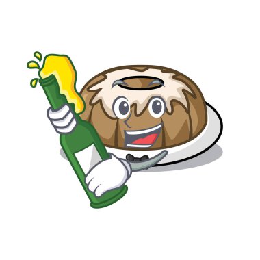 Bira kek maskot karikatür ile