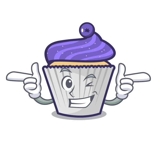 Wink Blueberry Ccake character cartoon — стоковый вектор