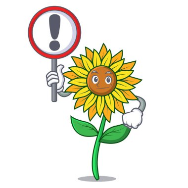 Ayçiçeği işareti karakter karikatür tarzı ile