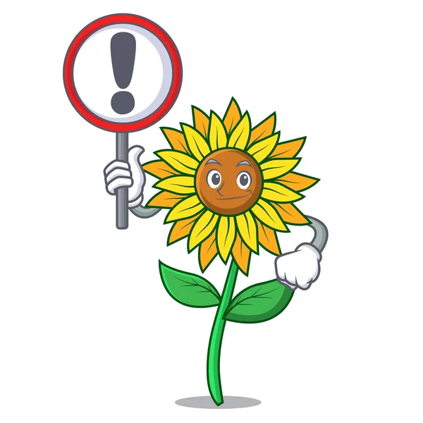 Ayçiçeği işareti karakter karikatür tarzı ile