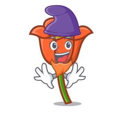 Elf haşhaş çiçek karakter karikatür