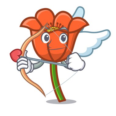 Aşk tanrısı haşhaş çiçek karakter karikatür