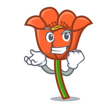 Başarılı haşhaş çiçek karakter karikatür