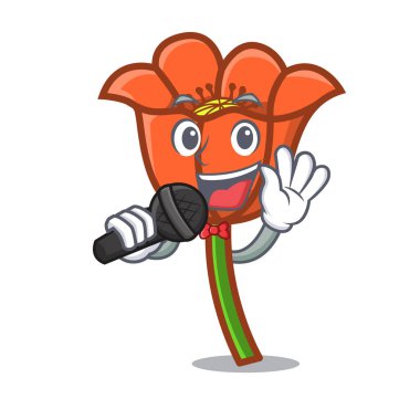 Şarkı haşhaş çiçek maskot çizgi film