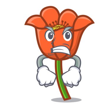 Kızgın haşhaş çiçek maskot çizgi film