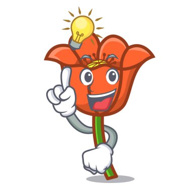 Bir fikir haşhaş çiçek maskot çizgi film var