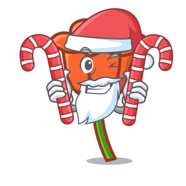 Santa şeker haşhaş çiçek maskot karikatür ile
