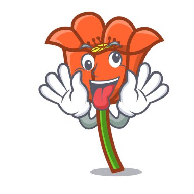 Deli haşhaş çiçek maskot çizgi film