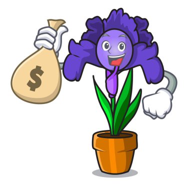 Para çantası Iris çiçek karakter karikatür ile