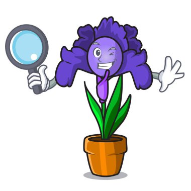 Dedektif Iris çiçek karakter karikatür
