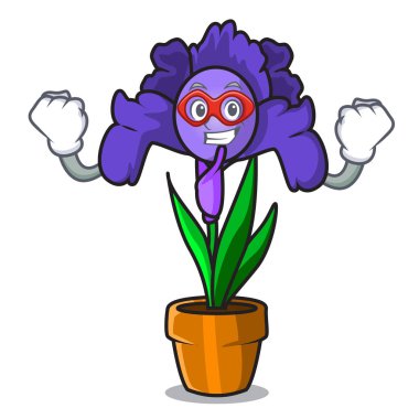 Süper kahraman Iris çiçek karakter karikatür