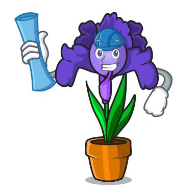 Mimar Iris çiçek karakter karikatür