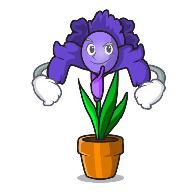 Smirking Iris çiçek karakter karikatür
