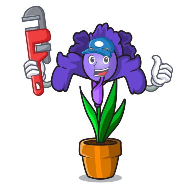 Tesisatçı Iris çiçek maskot çizgi film