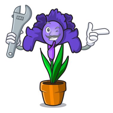 Mekanik Iris çiçek maskot çizgi film