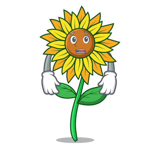 Korkarım ayçiçeği maskot karikatür tarzı