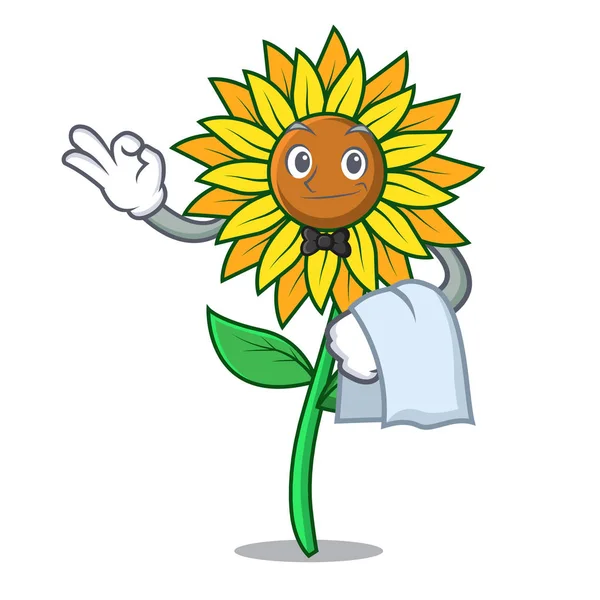 Garson ayçiçeği maskot karikatür tarzı