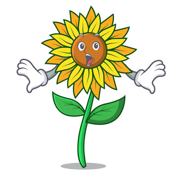 Sürpriz ayçiçeği maskot karikatür tarzı