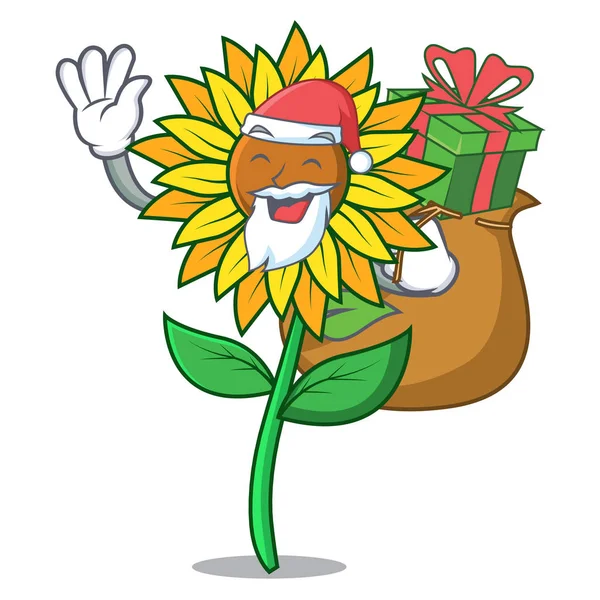 Ayçiçeği maskot karikatür tarzı