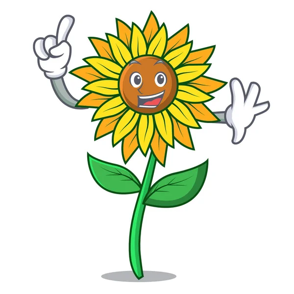 Parmak ayçiçeği maskot karikatür tarzı
