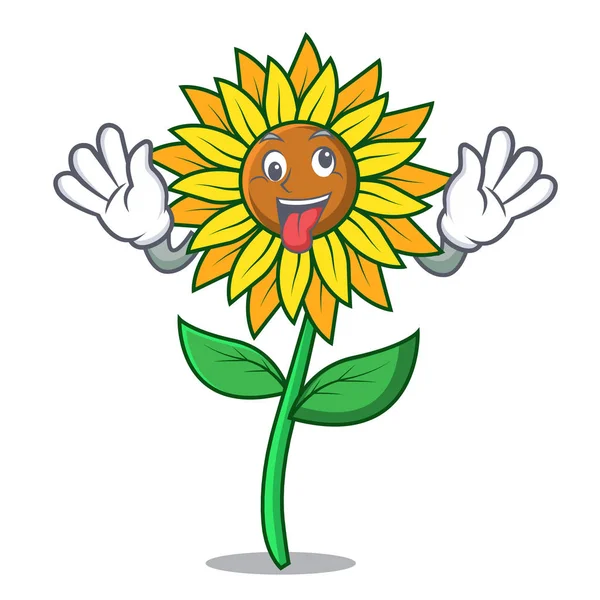 Deli ayçiçeği maskot karikatür tarzı