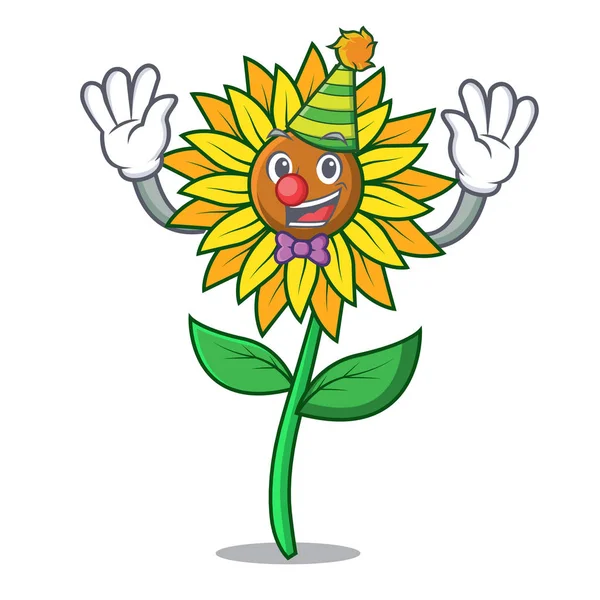 Palyaço ayçiçeği maskot karikatür tarzı