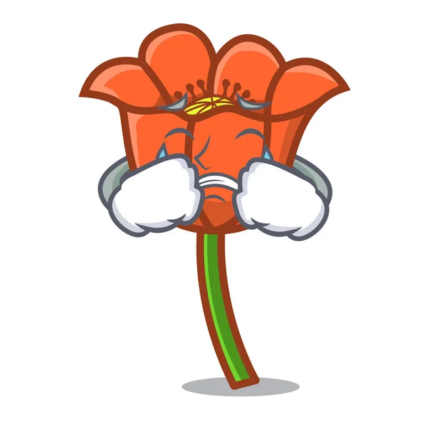 Weinen Mohn Blume Maskottchen Cartoon — Stockvektor