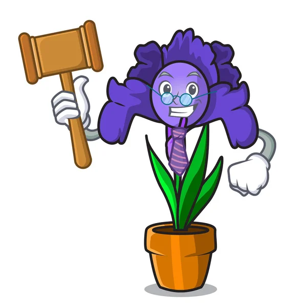Yargıç iris çiçeği maskot çizgi film