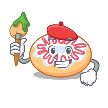 Sanatçı jöleli donut karakter karikatür