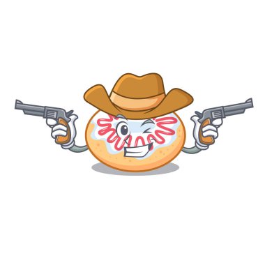 Kovboy jöleli donut karakter karikatür